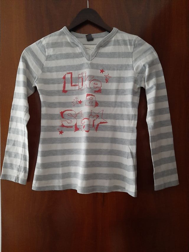 Camiseta Zara rayas gris 11-12 años