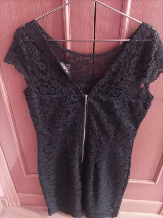 Vestido de encaje azul marino talla 42
