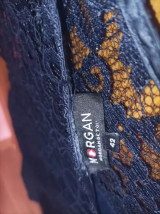 Vestido de encaje azul marino talla 42