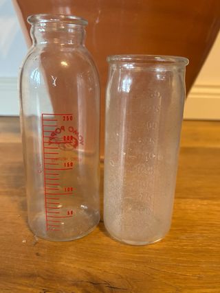 Coppia Biberon Vetro Vintage Anni '70