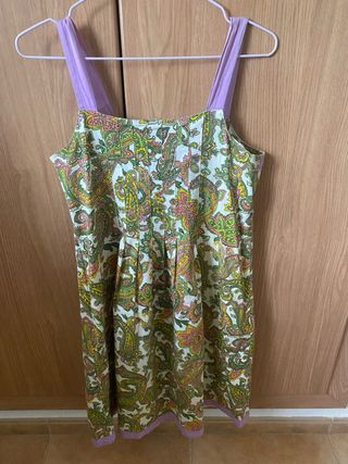 Vestido Almatrichi Multicolor con Tirantes Morados