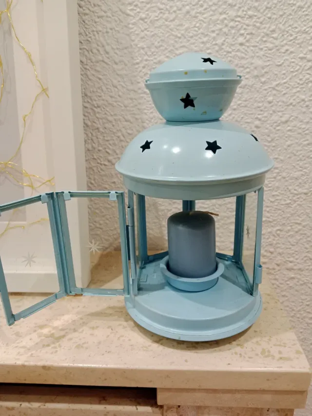 Farolillo azul Ikea con estrellas