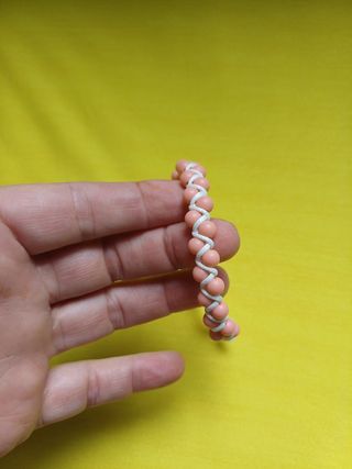 Pulsera  Ajustable Naranja Pastel y Blanco