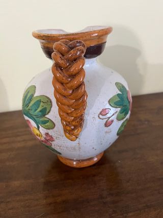 Set Vaso e Brocca Ceramica Decorata