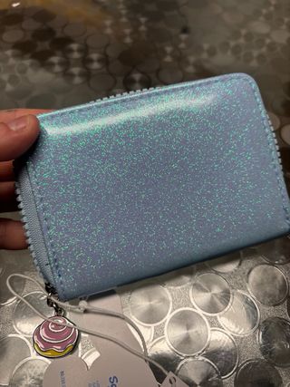 Portafoglio Cinnamoroll Sanrio glitterato azzurro