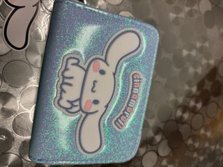 Portafoglio Cinnamoroll Sanrio glitterato azzurro