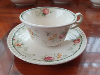 Juego de café San Claudio porcelana floral