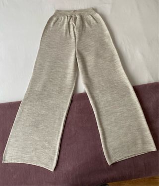 Pantalones anchos beige