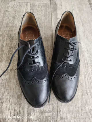 Zapatos Oxford Mujer Piel Negros