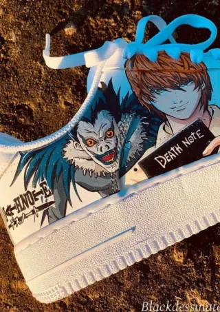 Zapatillas death note pintadas a mano