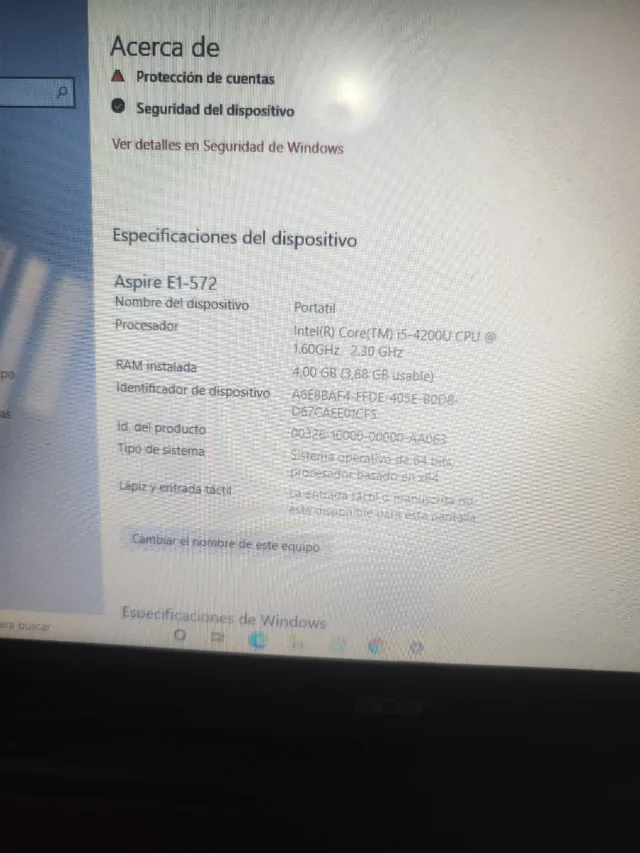 Computer portatile Acer i5 nero