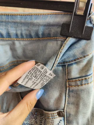 Pantalón vaquero mujer con pedrería