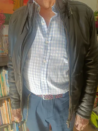 Chaqueta de Piel Bikkembergs Negra Hombre