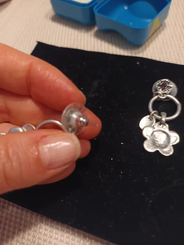 Pendientes flor plata