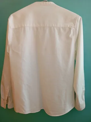 Camisa Zara blanca cuello mao