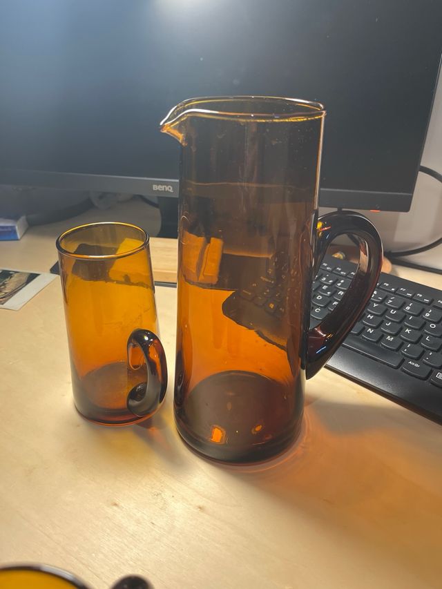 Juego Vasos y Jarra Duralex Ámbar