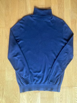 Jersey de punto cuello alto azul oscuro