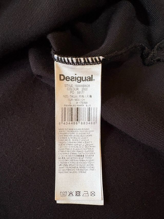 Blusa Desigual Negra y Burdeos  Talla L