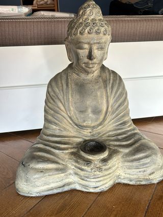 Figura Buda Gris Sentado