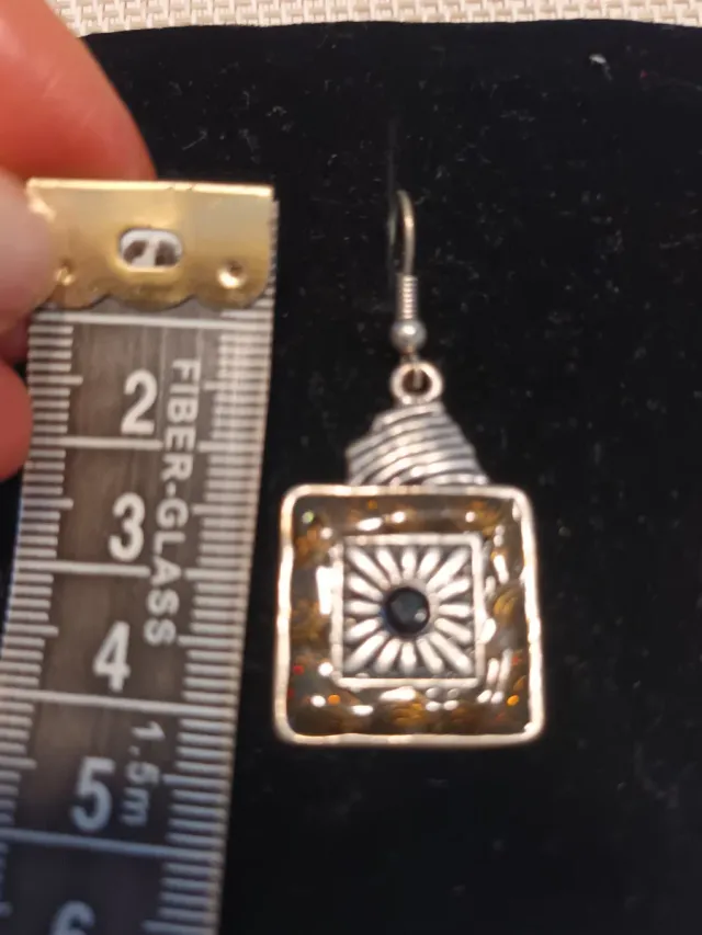 Pendientes Cuadrados Diseño Floral