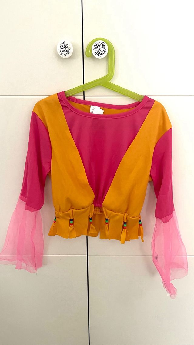 Disfraz Hippie Niña Flores Talla 10-12