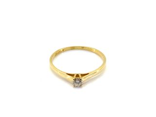 anillo oro 18k con piedra con diamante