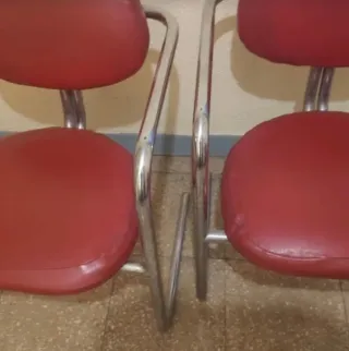 Pareja Sillas Cantilever Rojas Vintage