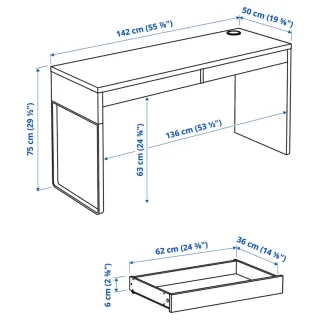 Escritorio Blanco Ikea 142x50