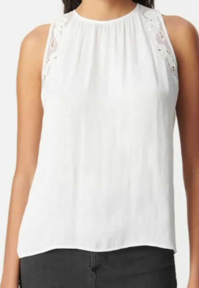 Top blanco encaje IKKS