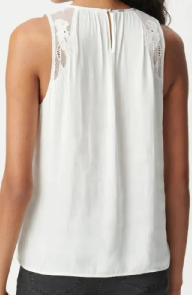 Top blanco encaje IKKS