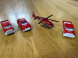 Lote Coches Bomberos y Policía Juguete