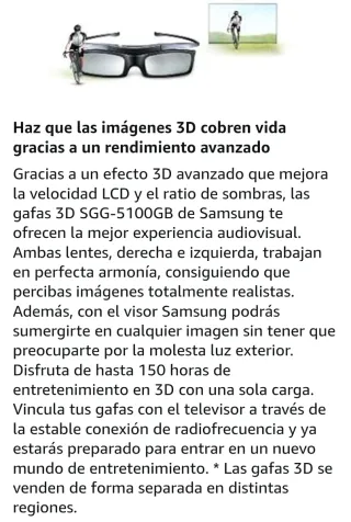 Gafas 3D Activas SAMSUNG RF SSG-P51002