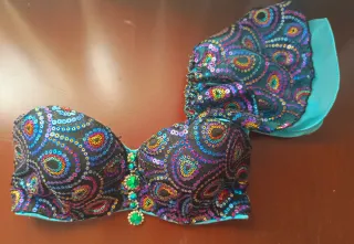 Traje Bellydance Sirena Falda Azul/Morado