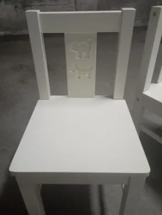 Mesa y 2 Sillas Niños Blanca