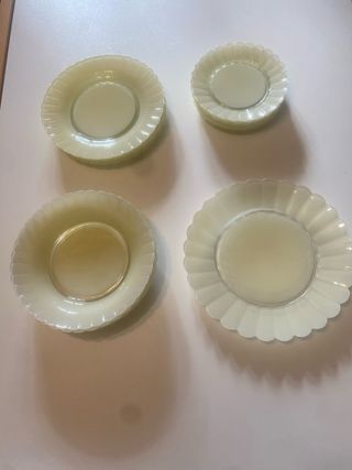 Set Piatti vintage Duralex Vetro Bianco/Avorio