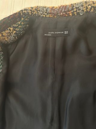 Abrigo cuadros jaspeado Zara talla XS