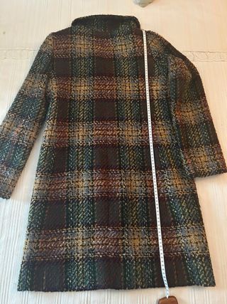 Abrigo cuadros jaspeado Zara talla XS