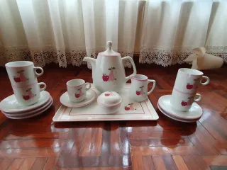 Juego de té y café con diseño de frutas