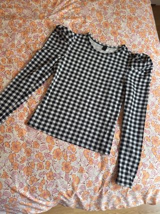 Camiseta Vichy Manga Larga