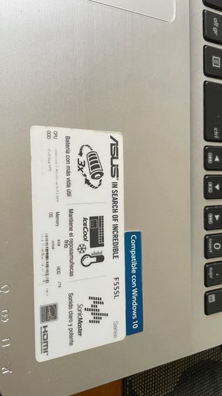 Portátil ASUS Plata