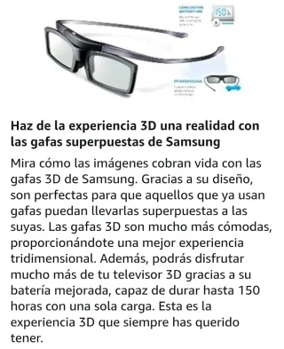 Gafas 3D Activas SAMSUNG RF SSG-P51002 - SIN CAJA