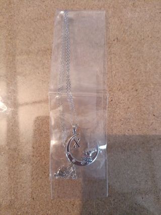 Collar TINGN Luna Unicornio Letra X Chapado Oro Bl