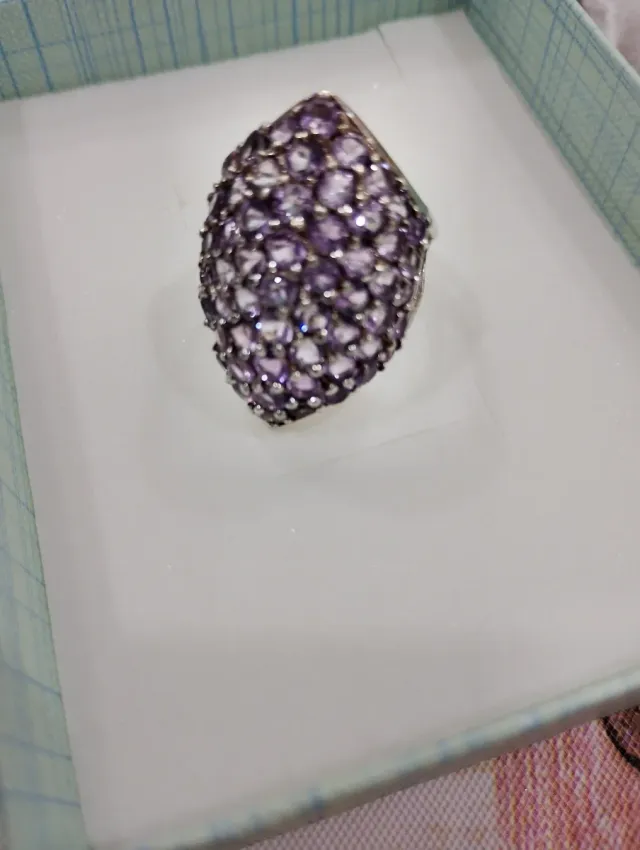 Anillo Plata con Circonitas Moradas