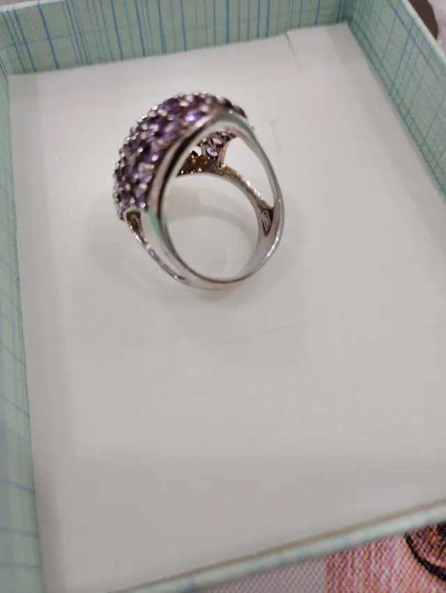 Anillo Plata con Circonitas Moradas