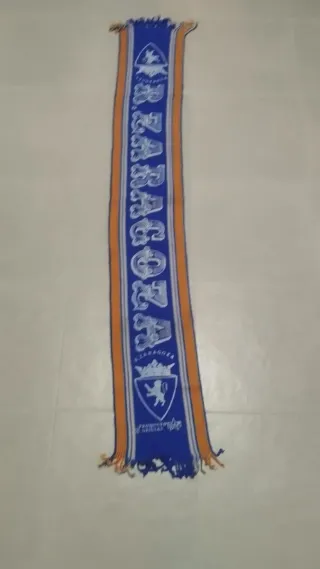 Bufanda Real Zaragoza Azul y Naranja y verdadera
