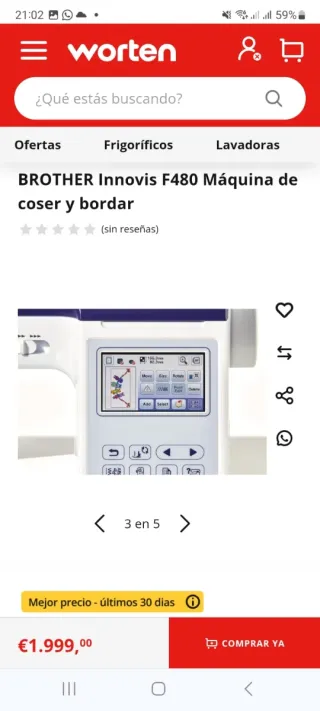 Máquina de coser y bordar BROTHER Innovis F480