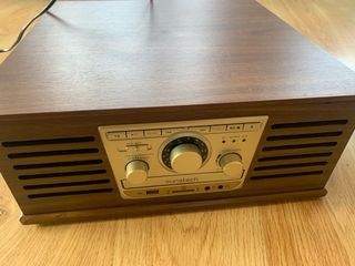 Tocadiscos Radio CD Sunstech Marrón Dorado