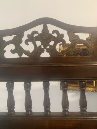 Biombo de madera y bambú