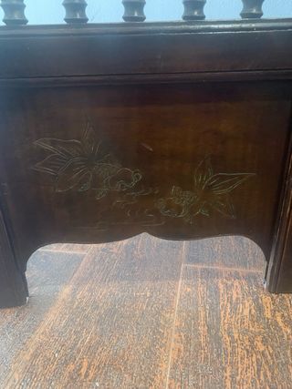 Biombo de madera y bambú