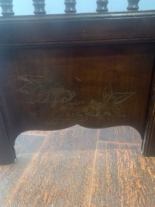 Biombo de madera y bambú